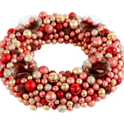 Adventskranz Aus Kugeln, Rot-Gold