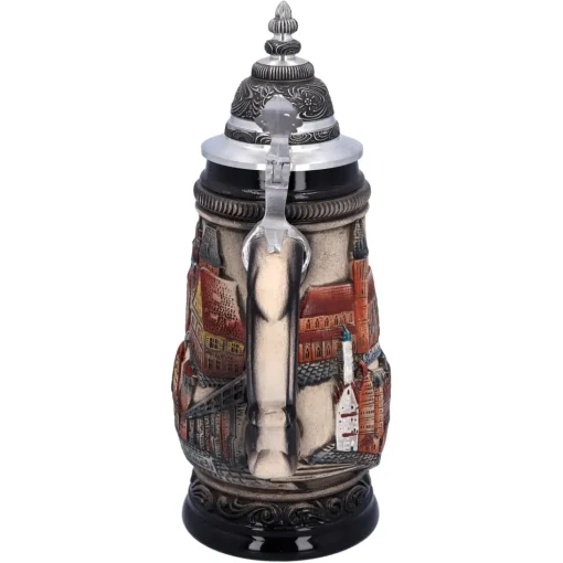 Bierkrug Mit Zinndeckel "Rothenburg", Natur, 0,25 L