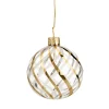 Glaskugel Klar Mit Gold-Weisem Netzdekor, 6 Cm
