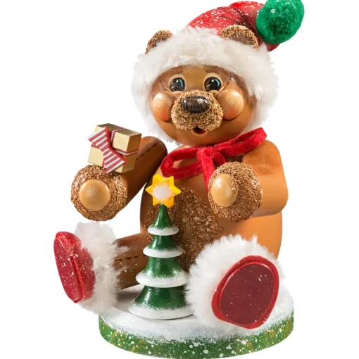 Holzknoddl "Weihnachtsteddy", Rauchermannchen
