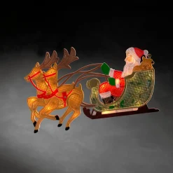 Led Fensterbild "Weihnachtsmann Im Schlitten"