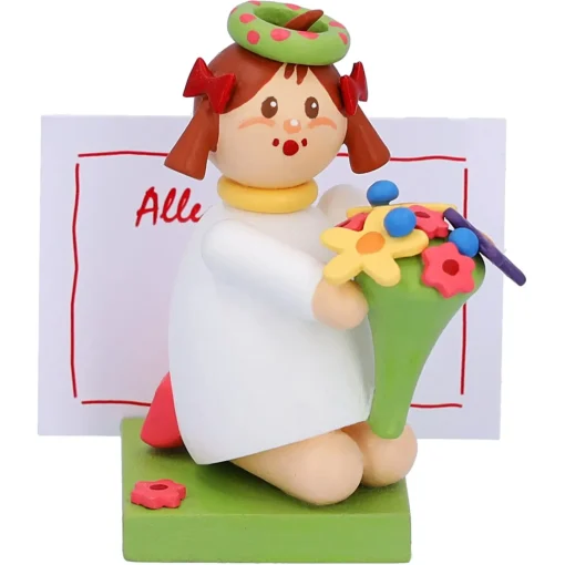Madchen Mit Blumen "Viele Gruse"