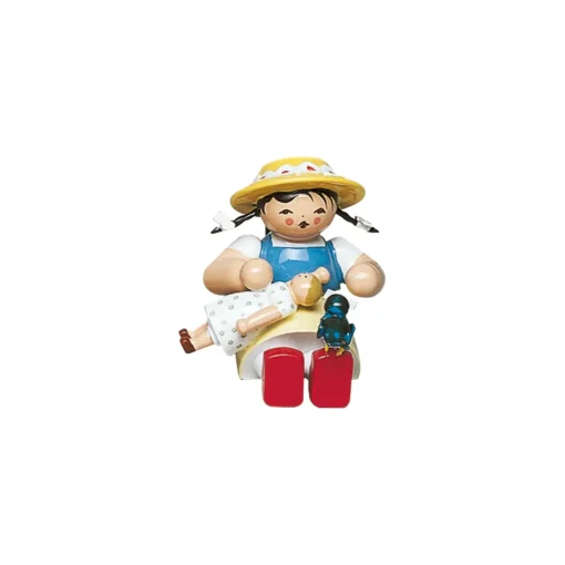 Madchen Mit Puppe Und Vogel Auf Fus