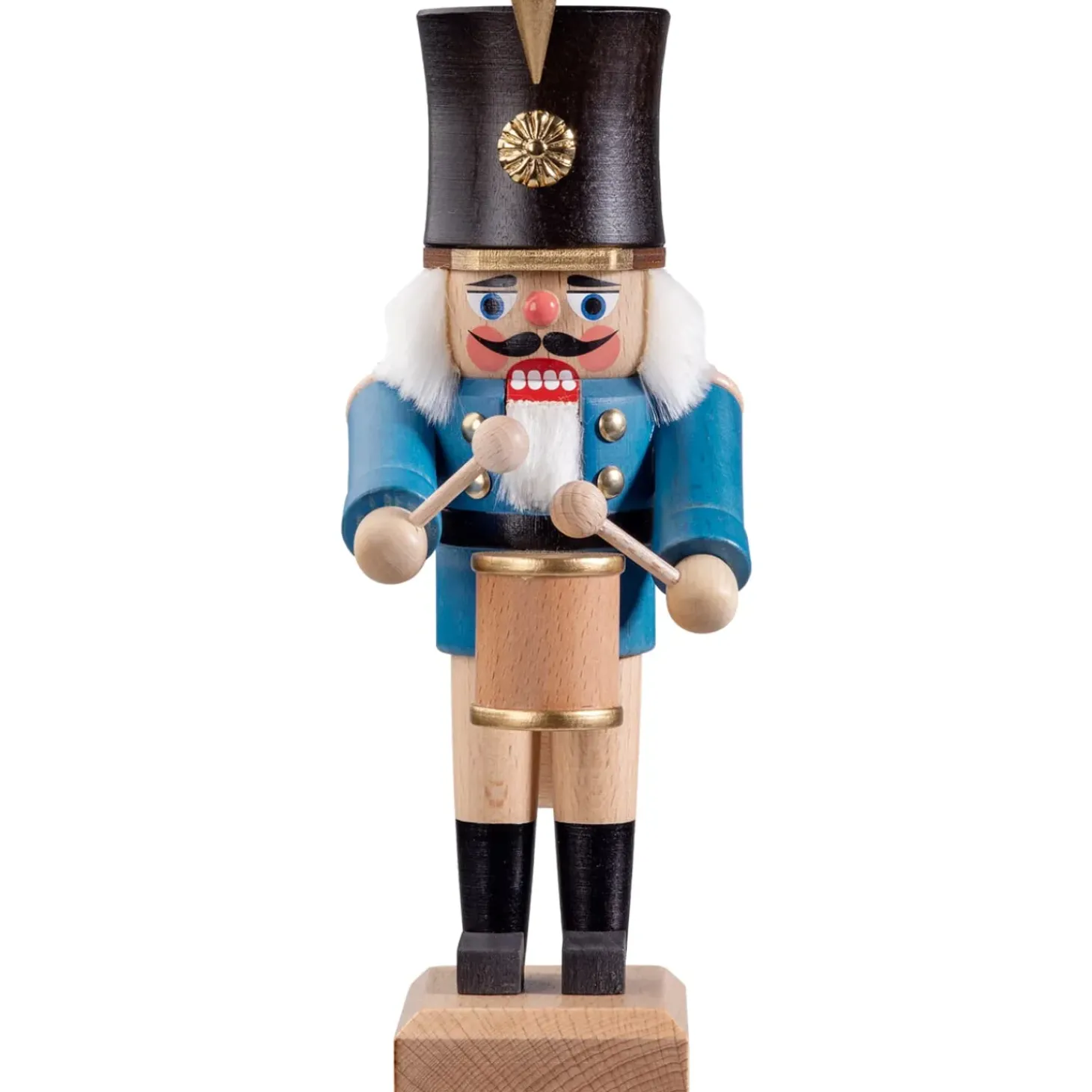 Nussknacker "Trommler", Blau/Lasiert, 20,5 Cm