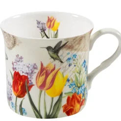 Porzellantasse Tulpen Und Vogel