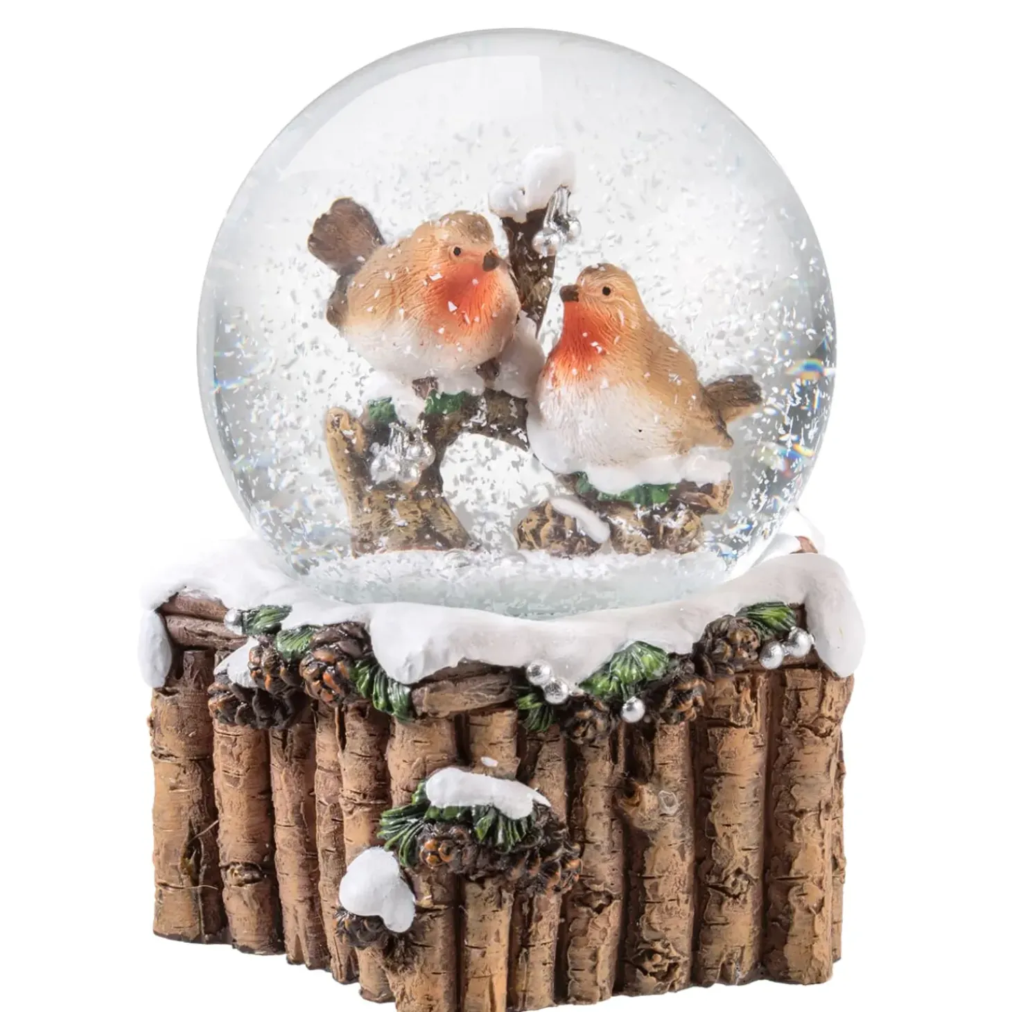 Schneekugel "Rotkehlchenpaar"