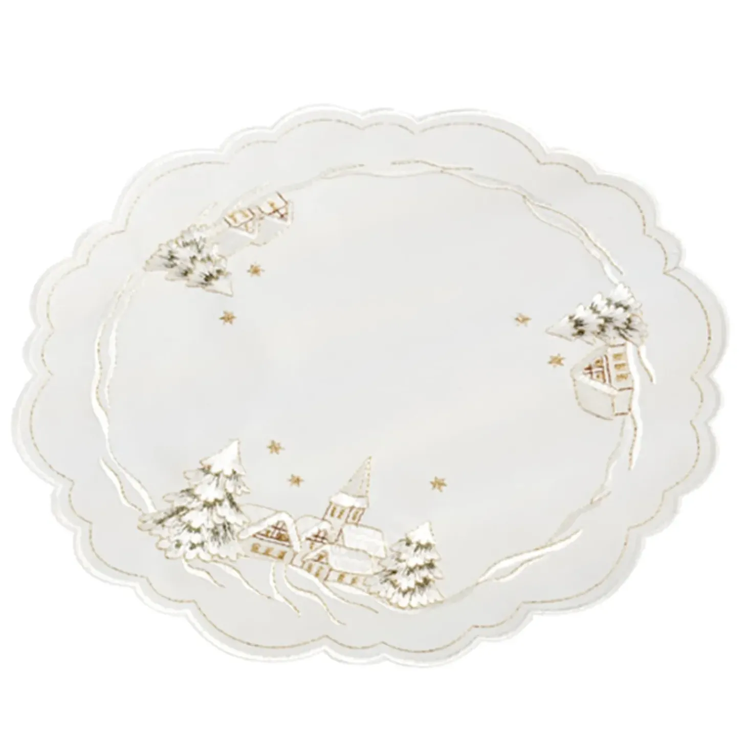 Tischdecke "Winterdorf" R 28 Cm